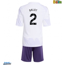 Manchester United Diogo Dalot #2 Bortedraktsett Barn 2025-26 Kortermet (+ Korte bukser)